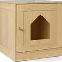 Amazon Basics Furniture-Style Cat Litter Box Enclosure, Oak