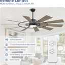 WINGBO 72" Windmill Ceiling Fan with Lights, 3 Downrod, 6-Speed Reversible DC Motor, 3CCT, 10 Blade Indoor Farmhouse DC Ceiling Fans for Kitchen Bedroom Living Room Patio, Matte Black and Grey