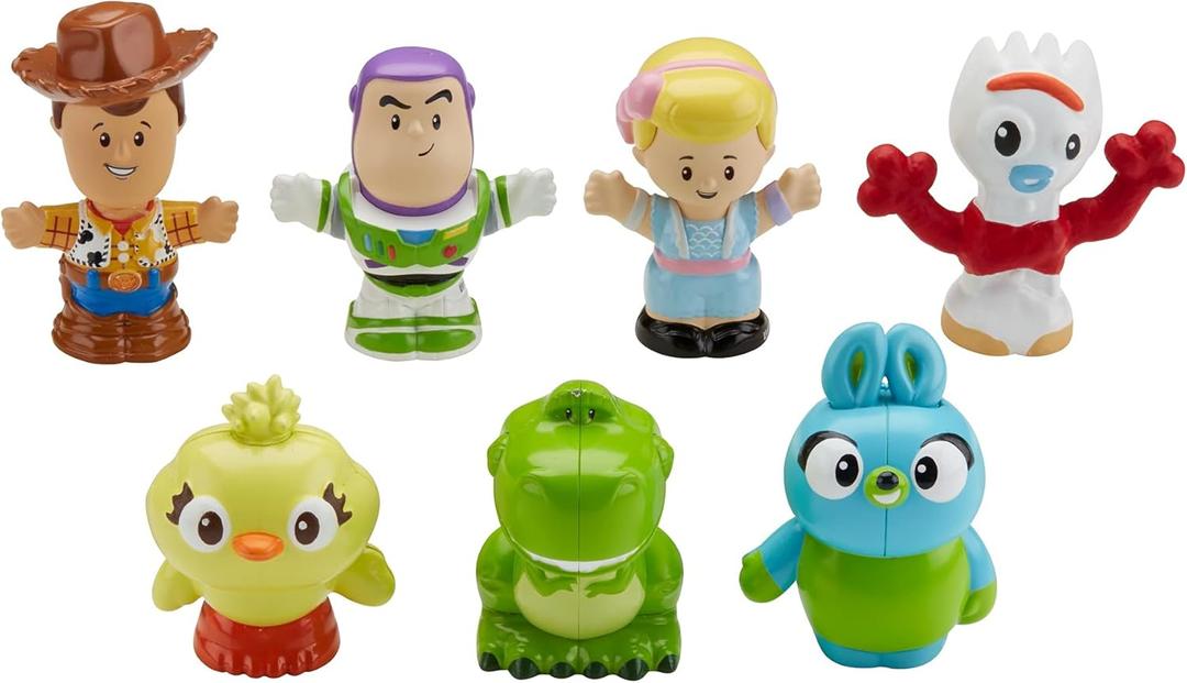 Fisher-Price Little People Toddler Toy Disney Toy Story 7 Friends Figure Set with Woody & Buzz Lightyear for Pretend Play Ages 18+ Months