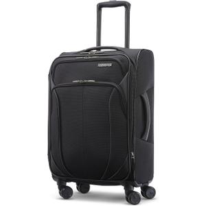 American Tourister 4 KIX 2.0 Expandable Softside Luggage with Spinner Wheels, 20 SPINNER, BLACK