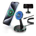 Magnetic Wireless Charger Stand 15W Fast Mag-Safe Charger for iPhone 16/16 Pro/16 Plus/16 Pro Max/15/14/13/12 Series Magnet Wireless Charging Station/Pad with Sleep-Friendly Light for AirPods
