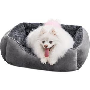 JOEJOY Rectangle Dog Bed for Large Medium Small Dogs - Washable Orthopedic Sofa Bed, Soft Breathable Puppy & Pet Cuddler, Durable Calming Dog Bed with Anti-Slip Bottom, Multiple Sizes, Dark Grey (S(20"x 19"x 6"))