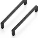 Ravinte 5 Pack Matte Black Cabinet Pulls, 5 Inch (128mm) Hole Center Slim Kitchen Handles, Square Drawer Pulls for Cabinets & Cupboards, Hardware