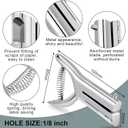 Chumia 1 Pcs Heavy Duty Hole Punch 2" Long Reach 1/8 Inch Paper Single One Hole Puncher Deep Throat Reduced Effort Hand Held Alloy Punch for ID PVC Cards 5 Inch Tall 25 Sheet Capacity