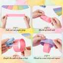 Gleebixi Pastel Birthday Party Decorations Kit with 492ft Crepe Paper Streamers, 300 Sheets Paper Chain Strips, 78.6ft Gold Star Garland and 30Pcs 12" Pastel Balloons for Hanging Decor