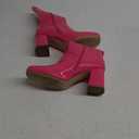 DREAM PAIRS Women's Mid Calf Gogo Boots Low Block Heel Square Toe Ankle Boot with Zipper for Party Cosplay Dance (8.5, Hot Pink)