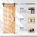 EaseLife 6 FT Sliding Barn Door Track and Handle Hardware Kit,Basic J Pulley,Slide Smoothly Quietly,Easy Install (6FT Track Kit for 30"~36" Wide Single Door)