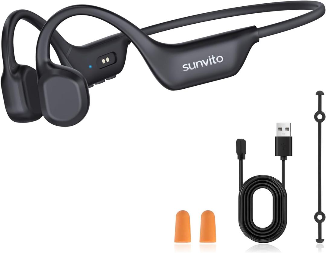 Bone Conduction Headphones, Open Ear Bluetooth 6.0 Headphones with Mic, Lightweight Wireless Sports Headphones, 10H Playtime, IPX6 Sweatproof Headphones for Running, Gym, Cycling