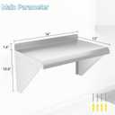 3 x Stainless Steel Shelf 12" x 16", Wall Mounted Commercial Stainless Steel Shelving, Stable Stainless Wall Shelf for Kitchen, Bar, Restaurant and Garage