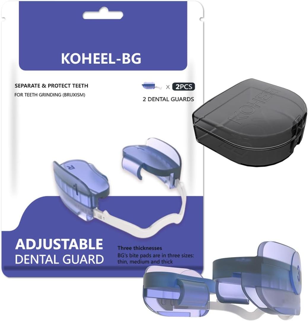 KOHEEL BG Adjustable Night Guard for Teeth Grinding, No-Boil Dental Guard for Bruxism Relief, 2 Count (Thick)