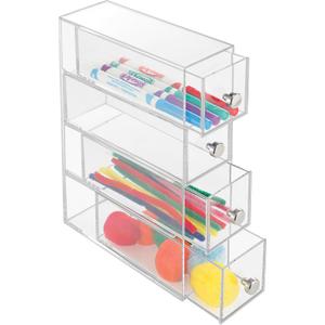 iDesign 36560EU 4-Drawer Vanity/Cosmetic Organizer, Set of 1, Clear