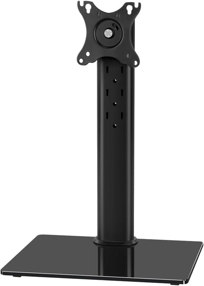 KKTONER Single Computer Monitor Stands Full Motion Swivel Free Standing Desk Vesa Mount for 13 inch to 32 inch Screen Height Adjustable Monitor Mount Vesa 75 * 75mm/100 * 100mm Hold up 77Lbs