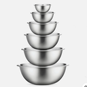 FineDine Stainless Steel Mixing Bowls Set of 6 for Kitchen, Dishwasher Safe Nestin