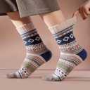 Wool Socks for Women - 5 Pairs Soft Cozy Knit Winter Warm Socks for Women Men