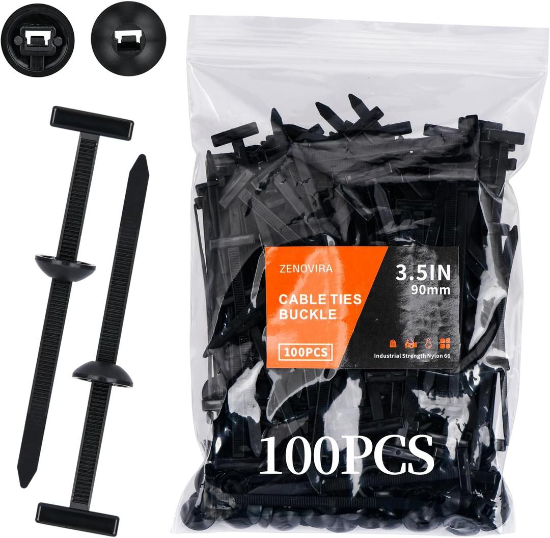 2026 Upgrade nylon Cable Tie Buckle,Car Zipper Clip,Durable Button Zipper Retainer for Car Daily Repair (100PCS)