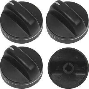 4pcs Knobs Fits for Whirlpool Super Capacity 465 Gas Range Oven Stove Burner Knobs, 8273103 Universal Replacement for WP8273103 8273107 AP6012363 8273111 ER8273103 PS11745570 WP8273103VP (Black)