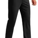 Soothfeel Men's Golf Pants with 5 Pockets Slim Fit Stretch Sweatpants Casual Travel Dress Work Pants for Men (3X-Large, 01-black)