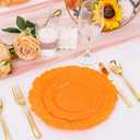 SUT 60 PCS Orange Plastic Plate, Plastic Plates Include 30PCS 10 inch Dinner Plates and 30 PCS 7 inch Dessert Plates, Disposable Plate for Party, 7.5inch