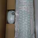 Wireless Keyboard and Mouse Combo, Full-Sized Wireless Keyboard and Adjustable DPI Mouse, 2.4GHz USB Receiver, Keyboard and Mouse for PC, Windows, Desktop, Laptop (Mint Green and White)