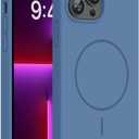 Miracase Magnetic for iPhone 13 Pro Max Case, [Soft Anti-Scratch Microfiber Lining], Compatible with MagSafe, Liquid Silicone Shockproof Drop Protection Phone Case for 13 Pro Max, Glass Blue