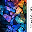 BlissYard Stained Glass Window Film 17.7x39.3 inch Static Cling Window Sticker Anti-UV Sun Blocke Home Decoration Room Office Glass Partitions Home Window Privacy Film Sticker