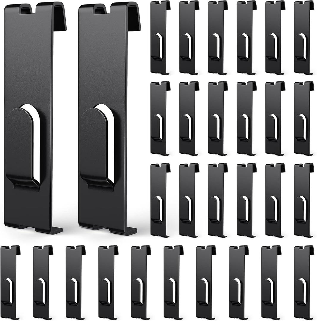 30 Pcs Gridwall Utility Notch Hook Gridwall Picture Hanger Commercial Black Grid Wall Panel Pegs for Panel Pegboard Grid Shelf Hanging Display (30, Black)