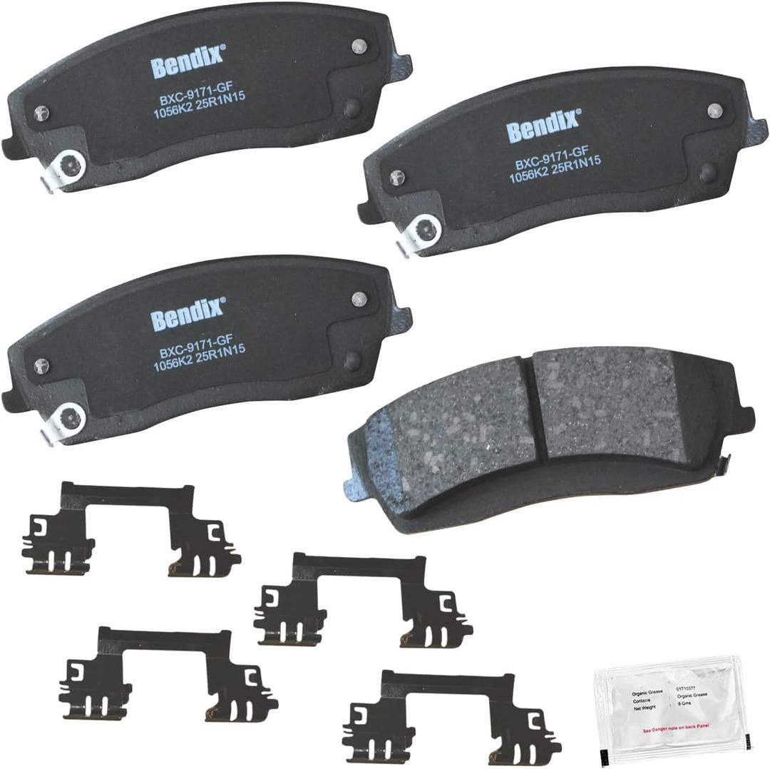 Bendix Priority1 CFC1056K2 Ceramic Front Brake Pads for select models Chrysler 300 2011-2019, 2021-2023, Dodge Challenger 2011-2023, Charger 2011-2023