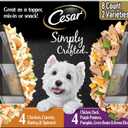 Cesar Simply Crafted Wet Dog Food Toppers for Dry Food, Chicken, Duck, Purple Potatoes, Pumpkin, Green Beans & Brown Rice, and Chicken, Carrots, Barley & Spinach Variety Pack, 1.3 oz Tubs, 8 Count (EXP 11/29/27)