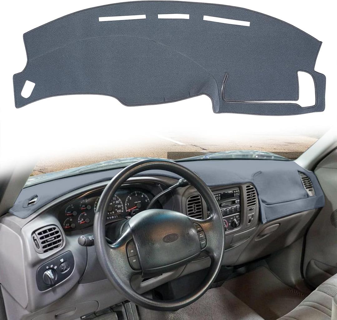 Dashboard Cover Custom Fit for Ford F150/F250/Expedition/F150 Heritage 1997 1998 1999 2000 2001 2002 2003,Dash Cover Mat Pad Carpet Protector Without Climate Sensor/Light Sensor(Dark Gray)