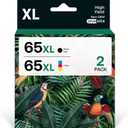 DAM aila 65XL Remanufactured Ink Cartridge Replacement for HP Ink 65XL Work with HP65 5055 5000 5052 5010 5070 5014 3755 3700 3772 2600 3752 2652 2655 2622 2640 Printer(1 Black,1 Tri-Color)