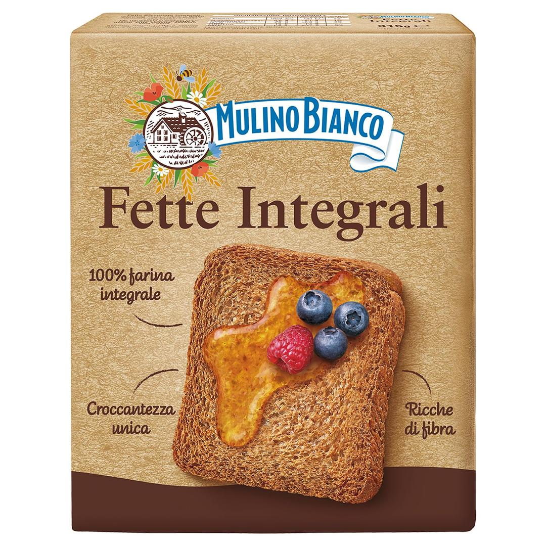 3 x Mulino Bianco Fette Integrali 11.11oz (315g) – Authentic Italian Whole Wheat Toasted Bread – High in Fiber, Perfect for Breakfast, Snacks, and Appetizers – Made with Natural Ingredients and No Palm Oil (EXP 09/25/26)