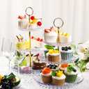 Patelai 8 Packs 3 Tier Crystal Acrylic Clear Cake Stand with Gold Round Holder Acrylic Cupcake Stand Holder for Home Wedding Holiday Birthday Baby Shower Tea Party (Clear)