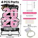 Extra Large 47.2Inch Graduation Decorations 2026 Yard Sign Pink Waterproof Congrats Grad Class of 2026 DIY Name Lawn Signs with Stakes Outdoor High School College Bachelor Graduation Party Supplies