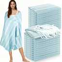 YSYJ 24 Pack Turkish Beach Towel 36"x71" Beach Towels Oversized Bath Towels Sand Free Quick Dry Turkish Towel Bulk Extra Large Pool Blanket Blue