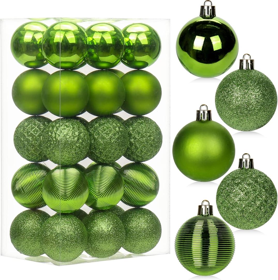 30PCS 2" Christmas Ball Ornaments Shatterproof Green Christmas Tree Decorations Xmas Tree Balls Halloween Ornaments Dcor