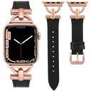 Wearlizer Leather Band Compatible with Apple Watch Bands Women 41mm 40mm 38mm 49mm 46mm 45mm 44mm 42mm, Fancy Dressy Strap for iWatch Series 11 10 9 8 7 6 5 4 3 SE/Ultra 3 2 1,Black/Rose Pink