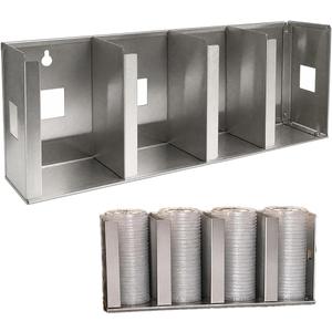 Cup and Lid Organizer with 4 Compartments & Adjustable Dividers