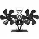 HIDALIFE Wood Stove Fan for Heater, 12 Blades Heat Powered Dual Motor Fan with Heater Top Tray Compatible for Propane Heater, Accessories for Gas Wood Burner Stove Tent Camping
