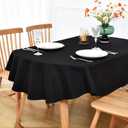 NEWISHER Black Oval Tablecloth 60x102 inch, Heavy Duty Polyester Fabric Table Cloth, Reusable Washable Solid Table Cover for Dining, Kitchen, Party, Wedding, Indoor Outdoor Tabletop Decoration