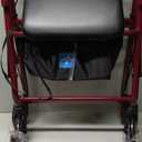 Medline Superlight Folding Aluminum Mobility Rollator Walker, Red, 250 lb.