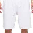 PROGO USA Mens Shorts Classic Fleece Workout Shorts - Men Shorts Casual with Elastic Waist (White, S)
