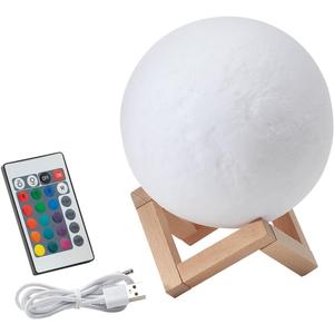 3D Color-Changing Moon Lamp - 16 Different Colors - Remote Control - Realistic Moon Surface - Rechargeable - Great Space Lover Gift - Includes USB Charging Cable - 6.5" Diameter - 100% PS