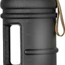 FUELMATE  2 Liter Water Bottles - Half Gallon Water Bottle BPA Free - Ideal for Gym, Big Water Jug, Reusable Sports Bottle with Measurements Marked Drink Container (2.2L 74oz Matte Black Water Jugs)