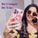 Designed for iPhone 14 Pro Max Case Pink Glitter Clear - Cute Bling Phone Case with Wrist Strap - Aesthetic Y2K Case for Woman, Girl 6.7" (Tiger)