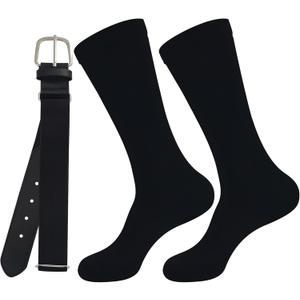 2 x Teen Youth Baseball Socks Boys Teens Softball Socks and Belt Set for Baseball,Soccer.(1 Sock with 1 Belt). (Blue, L)