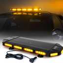 Xprite 27 Inch LED Rooftop Strobe Light Bar, Magnetic Mount High Bright Exterior Lamp for Tow Trucks Construction Snowplow Patrol Vehicles Amber