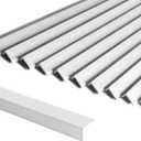 SUNWINGS 10-Pack 12 Inch Peel and Stick Aluminum Tile Trim, Decorative Kitchen Backsplash Trim Edge, Self Adhesive Tile Liner Matte Silver Medium