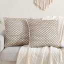 Boho Living 18x18 White Throw Pillow Covers with Pillow Insert Included, Pack of 2