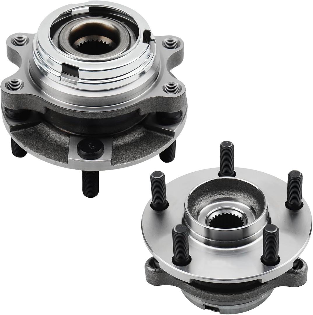 MAYASAF HA590125x2 [2 Pack, AWD Only w/ABS] Front Wheel Hub Bearing Assembly 5 Lugs w/ABS Fit Selected Infiniti AWD Models EX35/G35/M35/G37/FX45/FX50 (2 Pack)