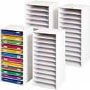 Wesiti 4 Pack White Classroom Mailboxes Bulk, 12 Slot Paper Organizers